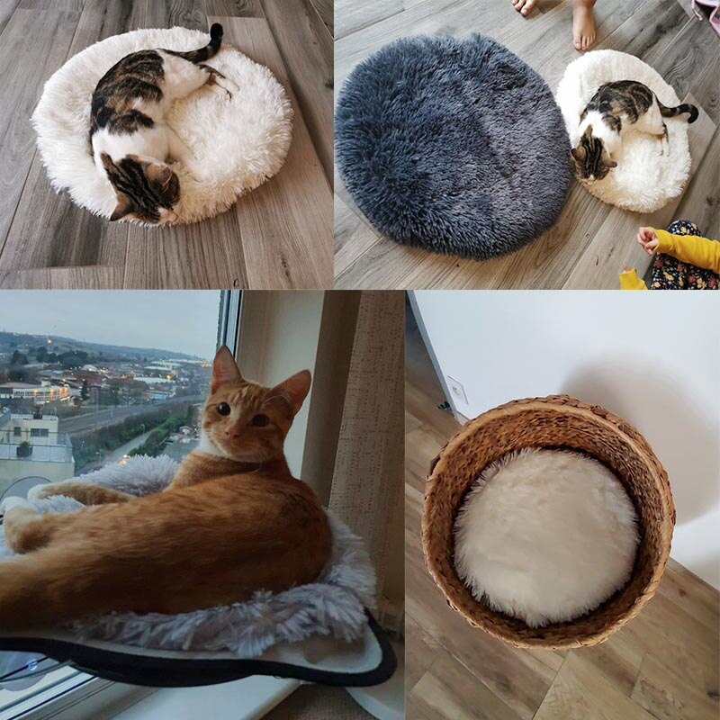 Fluffy Round Pet Mat Bed