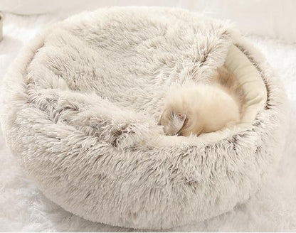 Plush Pet Bed with Snuggle Spot