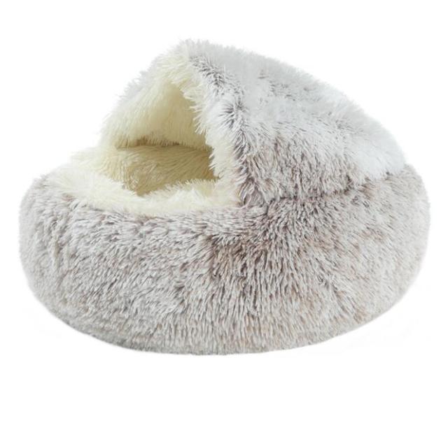 Plush Pet Bed with Snuggle Spot