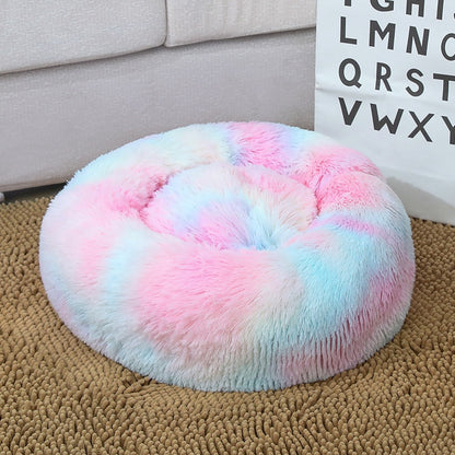 Donut-Shaped Plush Pet Bed